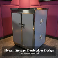 Karaoke Apparatus Cabinet Large Capacity Multi-Tier Audio Cabinet Sturdy Duty Stereo Cabinet for KTV Managers, Bar Owners, Nightclub, Music Room