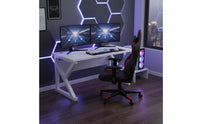 Wide Desktop Gaming Computer Desk Sturdy & Stable E-Sports Desk Easy Assembly PC Gaming Table Cable Management for Students