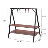 Foldable Tripod Hanging Rack Aluminum Alloy Foldable Triangle Rack Lightweight Tripod Storage Shelf for Picnic, Backyard