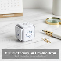 Cute Notebook Stamp DIY Fun 6-Sided Cube Stamp Stationery Supply Great Gift for Students, Planner Decoration, Scrapbooking