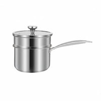 316 Stainless Steel Pot Thickened Lidded Milk Pan Induction Compatible Single Handle Pot for Infant Meals Prep
