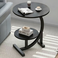 Two-levelTier Side Table Space-Saving Two-Tier End Table Compact Nightstand for Living Room, Bedroom