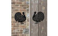 Turkey Metal Wall Art Floral Cutout Turkey Silhouette Wall Art Farmhouse Style for Autumn Harvest, Entryway, Dining Room