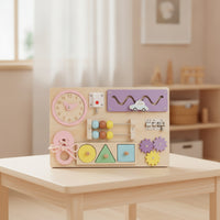 Wooden Hands-on Learning Busy Board Educational Busy Board Preschool Learning Toy Tactile for Toddlers, Preschoolers, Kids, Playroom, Home, Classroom