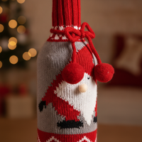 Christmas Wine Bottle Cover Decor Set - Santa, Snowman, Reindeer Designs