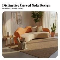 Curved Couch Nordic Design Curved Settee High Resilient Cushion Sofa for Business Owners, Interior Designers, Beauty Salon, Reception Area