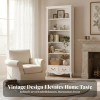 Vintage & design Narrow Hutch Cabinet Freestanding bookshelf Space-Saving Design shelving individual individual Two-Door Cupboard for Book Lovers, Apartment Dwellers, Living Room, Home Office, Bedroom, Hallway