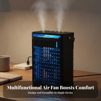 7 Color Night Light Desktop Air Cooler 3 Speed Settings Portable Air Cooler Fan Low Noise for Bedroom, Dorm Room, Camping