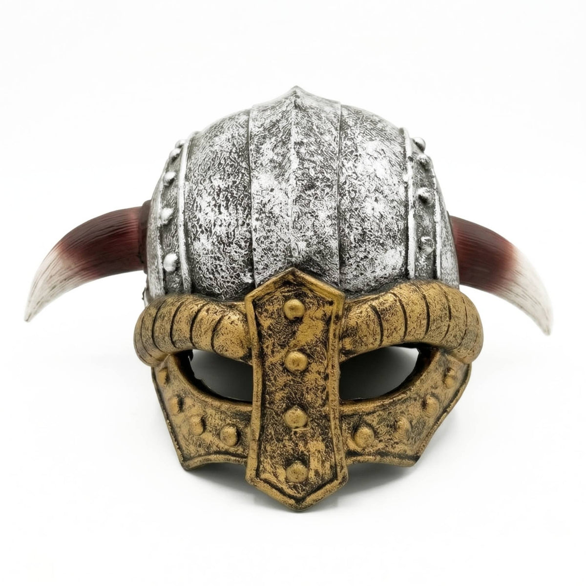 Horned Helmet Lightweight Fighter Helmet Antique Gold Headwear for Dress-up Parties