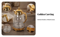 Transparent Decorative Serving Jug Embossed Glass Jug with Lid