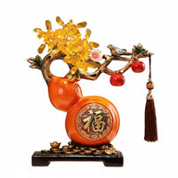 Persimmon Wealth Figurine Auspicious Symbol Feng Shui Wealth Tree Gourd Fortune Tree Statue Perfect Housewarming Gift