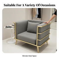 3 Pieces space-saving Size Metal Frame Sofa and Table Set Minimalist Design Indoor Furniture Comfortable Upholstery Lounge Group Low Maintenance for Business Owners, Office Managers, Entertainers, Bimmediatelyique, Reception Area, Waiting Room