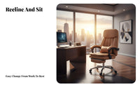 Highsupport Support Reclining Desk Chair with Footrest Adjustable Recline Office Furniture Ergonomic Design rotating Seat Padded Armrests for managerials, Remote Workers, Pet Owners, resting, Study Room, Relaxing, Gaming Setup