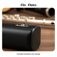 Portable Flute Case Safeguarding Padded Interior Leather Flute Case and Bag Lightweight Design for Musicians, Travel, Rehearsals