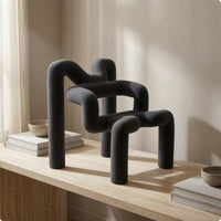 Sculptural Resin Sofa Ornament Freestanding Velvet-Textured Chair Ornament for Entryway