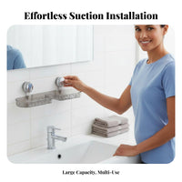Suction Cup Faucet Shelf Waterproof Wall Mounted Faucet Rack Repositionable Drill Sink Organizer for Renters, Washroom, Washstand, Kitchen
