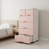 Kids Toy Organizer Stackable Design Plastic Drawer Cabinet Multi-Tier Storage Unit With Wheels Plastic Rolling Cart for Bedroom