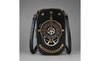 Steampunk Gear Shoulder Bag Gothic Crossbody Shoulder Bag Small Mini Purse Compact for Cosplayers