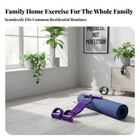 Pedal Elastic Band Non-Slip Pedals Foot Pedal Elastic Band Waist Exerciser Multi-Functional 4-Tube Abdominal