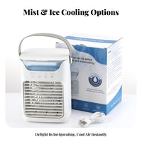 Portable Desktop Misting Fan 3 Speeds Mini Air Cooler Fast Cooling for Bedroom, Dorm Room, Camping