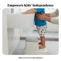 Non-Slip Design 2-Step elevateer for children Wide Steps two-levelHeight Bathroom Stepper Easy to Clean Stepping Stool Sturdy Construction for Toddlers, Parents, Hand Washing, toilet training, Bedroom, Kitchen