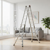 Versatile Aluminum Ladder Foldable Telescopic Double-Sided Ladder Heavy Duty for Construction Site