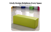 Easy to Clean Upholstered Rectangular Stool Sturdy Construction Soft Bench Wear-Resistant children's Furniture Colorful Options for Toddlers, Teachers, Parents, Kindergarten, Early Learning Facility, Hallway, Waiting Room