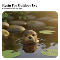 Waterproof Floating Otter Head Statue Long-Lasting Floating Otter Head Odorless for Aquatic Pet Aquarium, Courtyard, Pool