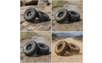 4 Pieces RC Crawler Tire with Metal Hub Rubber RC Crawler Wheel Assembly Replacement Wheel Rims with Tire for Trail Riding