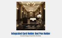 Wooden Business Card Holder, Desktop Organizer, Large Capacity, Office Reception, Unisex, Multiple Designs