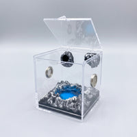 Escape-Proof Acrylic Terrarium with Landscape Ventilated Invertebrate Habitat with Cave Transparent Enclosure Secure for Hobbyists