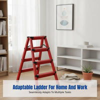 Portable Aluminum Alloy Folding Ladder, Thickened, Multi-Functional, Home Construction, Double Reinforced Frame