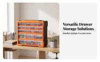 Removable Dividers 24-Drawer Parts Cabinet Grid Layout Drawer Parts Cabinet Handle Top Panel for Workshop, Garage, Craft Room