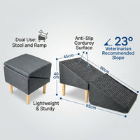 Dog Steps for Bed and Sofa with Foldable Design for Small Portable Pet Stairs with Textile Surface, Lightweight Home Furniture