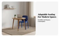 Thickened Design Armless Stacking Chair Ergonomic Backrest Stackable Monobloc Chair Long-Lasting Construction Household Furniture Heavy-Duty for Small Apartment Dwellers, Business Owners, Dining Room, Restaurant, Kitchen, Office