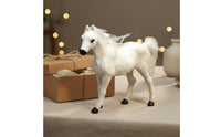 Snowy Equine Statue True to Life Realistic Horse Model Gift Idea Equine Ornament for Tabletop