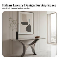 Italian aesthetic Sculptural Base accentuation Table Luxury Look Hollow Frame table Modern Minimalist Hallway Stand Slim silhouette for Interior Design aficionados, homeowners, Apartment Dwellers, Entryway, Foyer, Living Room, Behind a Sofa