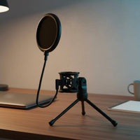 Tripod Sound Input Instrument Stand Foldable Sound Input Instrument Plosive Screen Stand Universal Desktop Mic Tripod for Podcasters