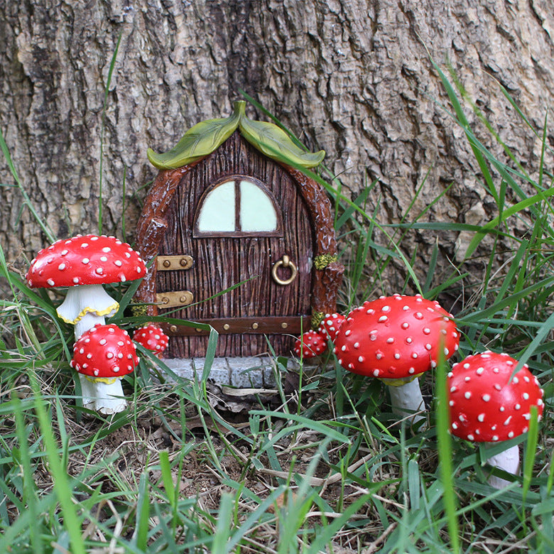 American Country Style Resin Mushroom Garden Ornament for Outdoor Decor