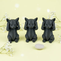 3 Pieces See Hear Speak No Evil Cat Figurines Meditative Decor Three Wise Cats Statues Creative Design 3 Wise Cats Statue Set for Desktop, Office
