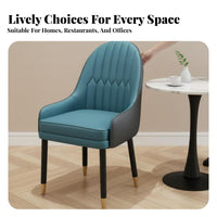 Leather Upholstery Upholstered Wooden Side Chair Nordic Design Upholstered Wood-Leg Chair Padded Seat Dining Seating Ergonomic rearrest for Restaurant Owners, Hotel Managers, Interior Designers, Cafe, Kitchen, Waiting Room, Office