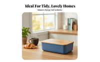 Bread Box with Cutting Board Lid 2-in-1 Design Large Bread Storage Container Food Grade Material Pastry Storage Box for Pantry, Bakery, Cafe