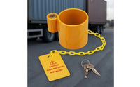 5th Fifth Wheel Coupling Lock with Warning Tag Drill Resistant King Coupling Lock with Warning Tag Weatherproof for Rv Owners