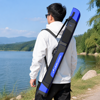 Rod Case, Fishing Rod Storage Case, Hard Shell, Two-Layer Structure, Water-Repellent, PVC Reinforced, Fishing Bag