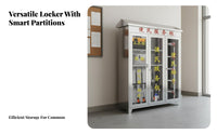 Rust Resistant Stainless Steel Service Cabinet Lockable Glass Door Emergency Cabinet Heavy Duty Community Convenience Station Large Capacity for Residents, Property Managers, Hospital, School, Office Building, Supermarket