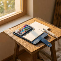 Travel-Friendly Watercolor Notebook Loose-Leaf Notebook with Pigment Box Pocket-Sized Sketchbook Bleed-Proof for Artists