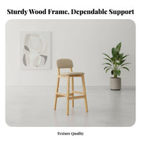 Upholstered High Stool with Backrest Modern Design Upholstered High Stool Sturdy Construction Padded Seat for Interior Designers
