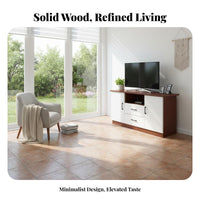 Versatile Use TV Stand Wide Tabletop Modern TV Stand Sturdy Construction Media Cabinet with Storage Easy to Clean for Bedroom