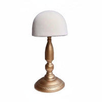Half Dome Hat Stand Detachable Fabric Hat Gilded Base Metal Base Canvas Headwear Display Stand for Retailers, Boutique