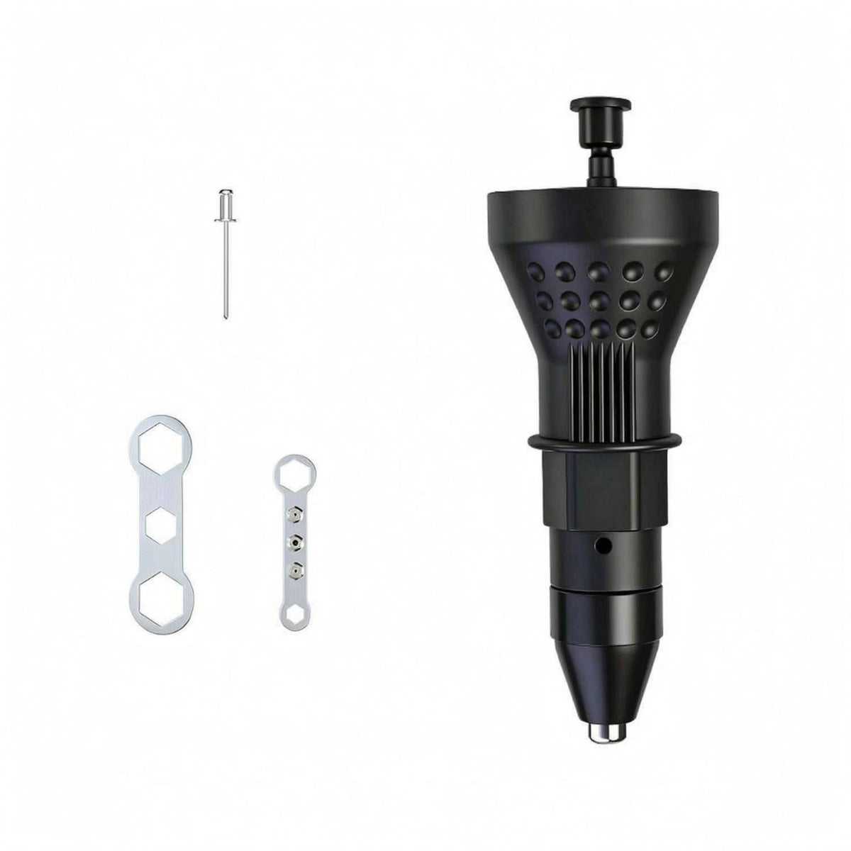 Upper Drive Interface Drill Mounted Rivet Head Ribbed Grip Cordless Drill Rivet Head